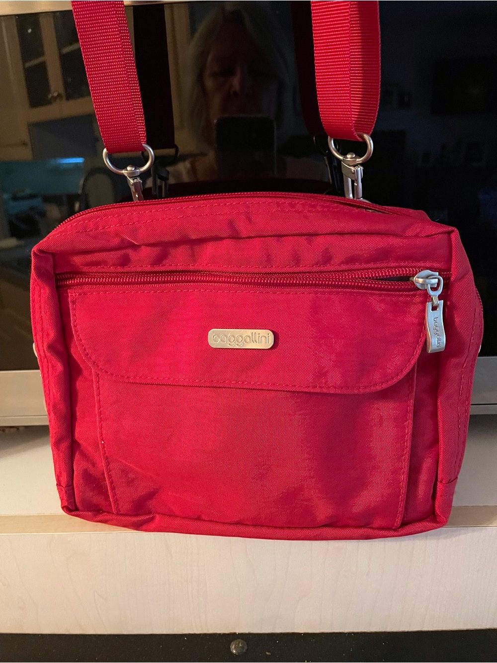 Baggallini Red Lightweight Crossbody Bag